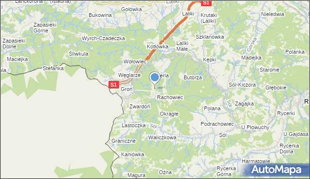 mapa Mały Rachowiec, Mały Rachowiec na mapie Targeo